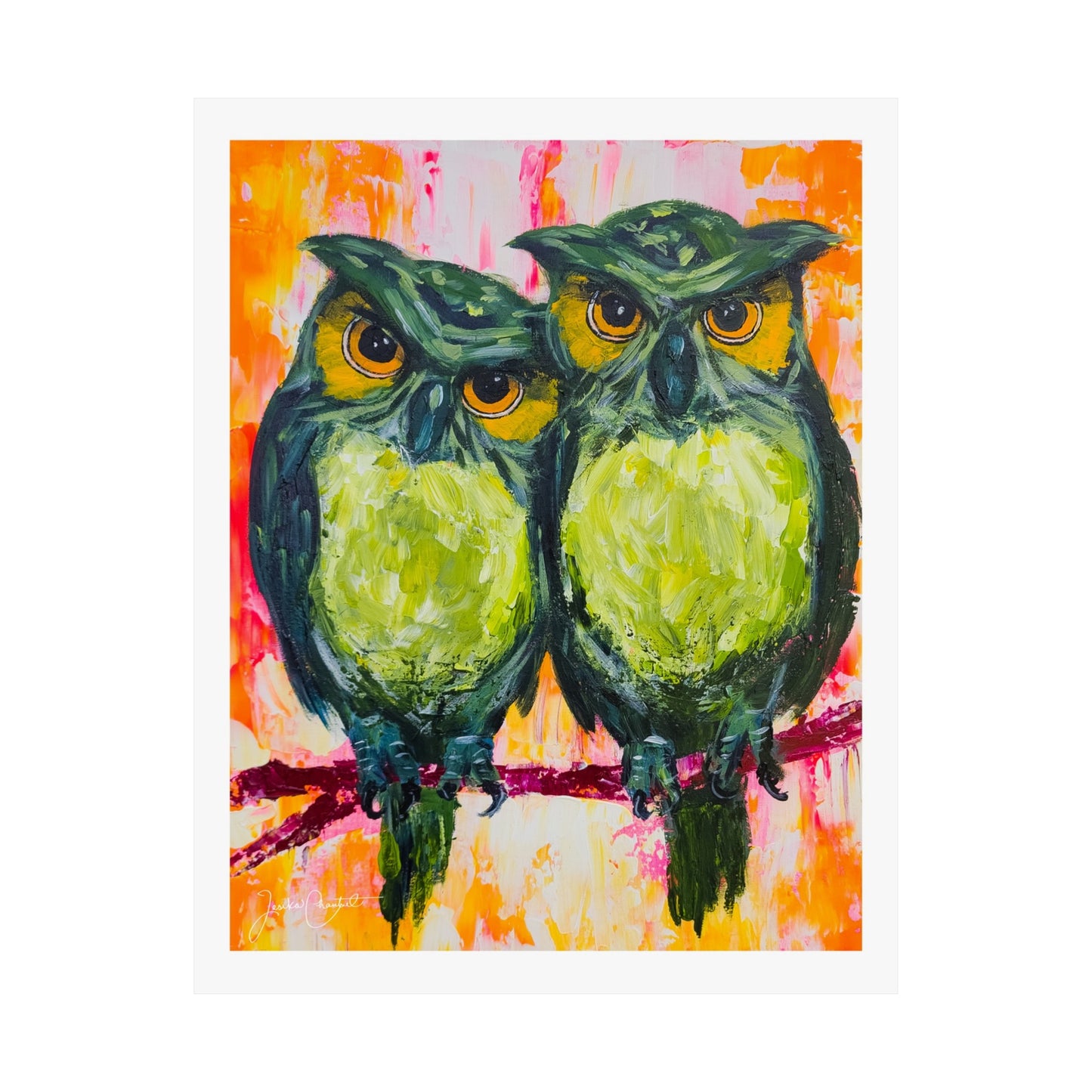 "A Pair of Green Hooters" Fine Art Print