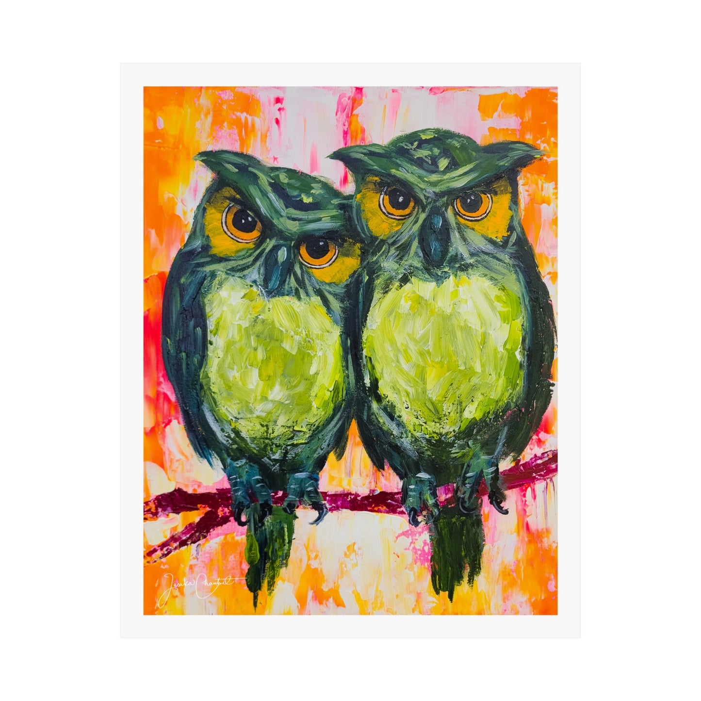 "A Pair of Green Hooters" Fine Art Print