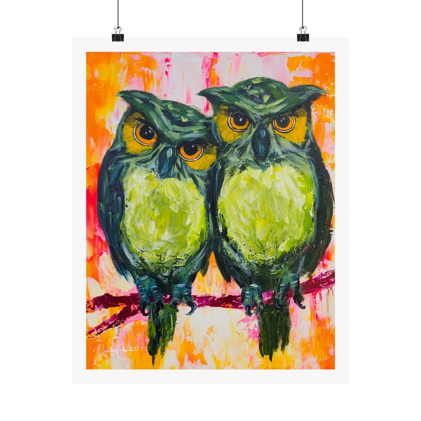 "A Pair of Green Hooters" Fine Art Print