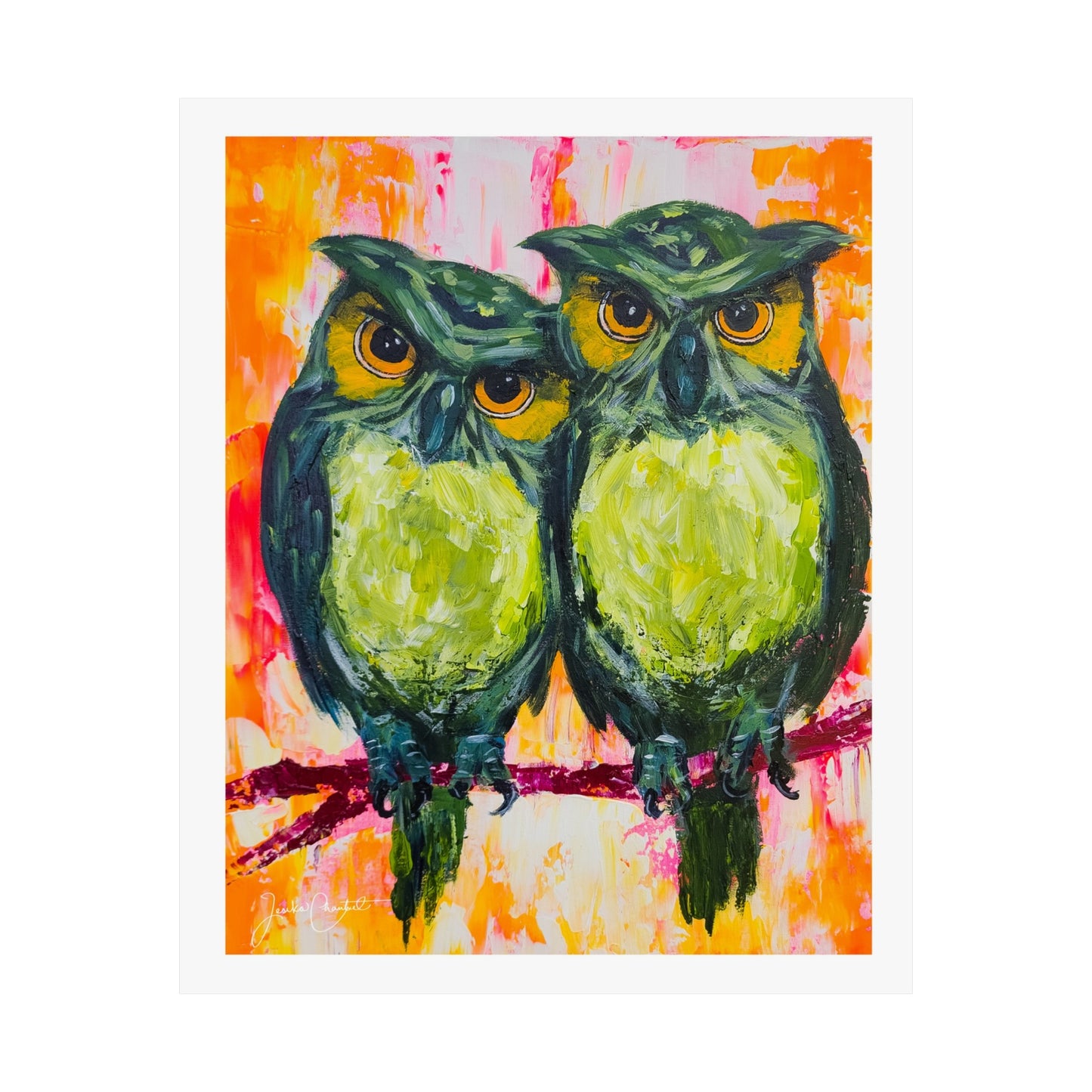"A Pair of Green Hooters" Fine Art Print