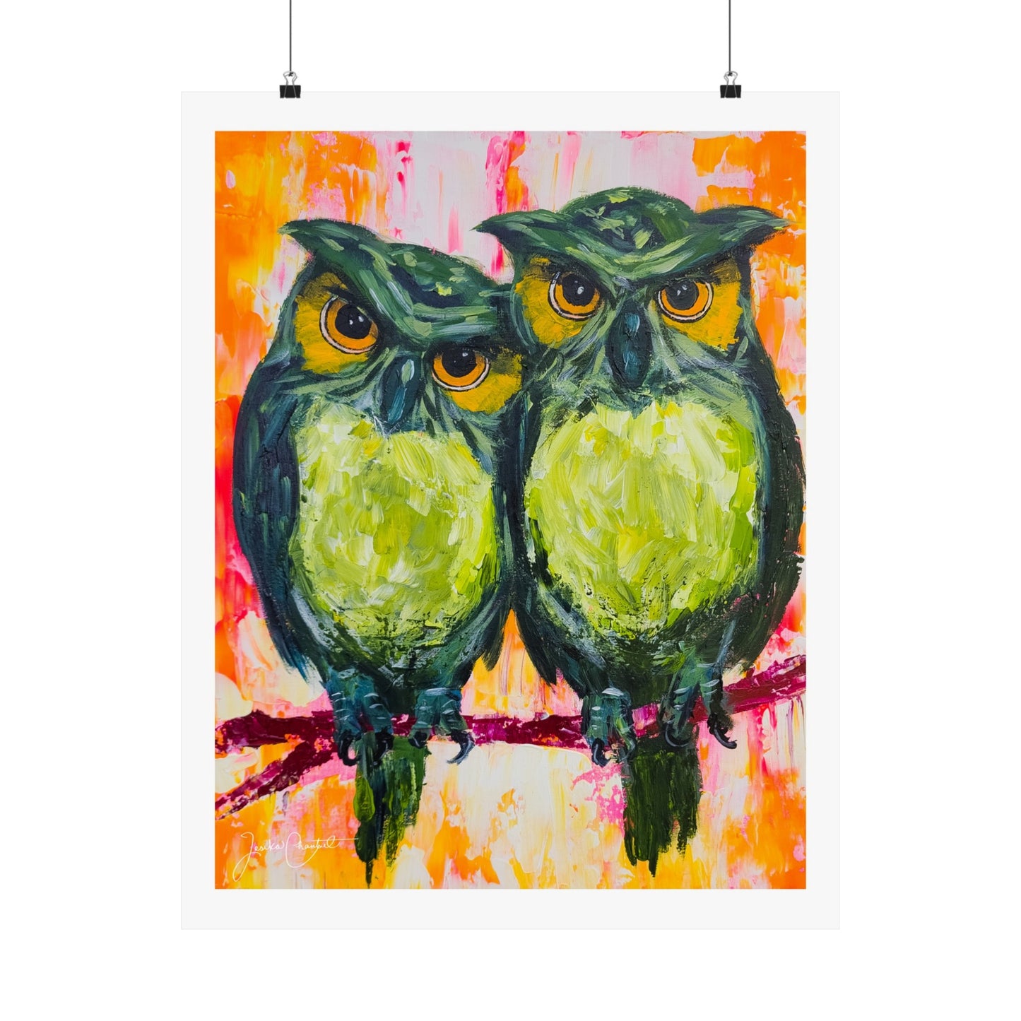 "A Pair of Green Hooters" Fine Art Print