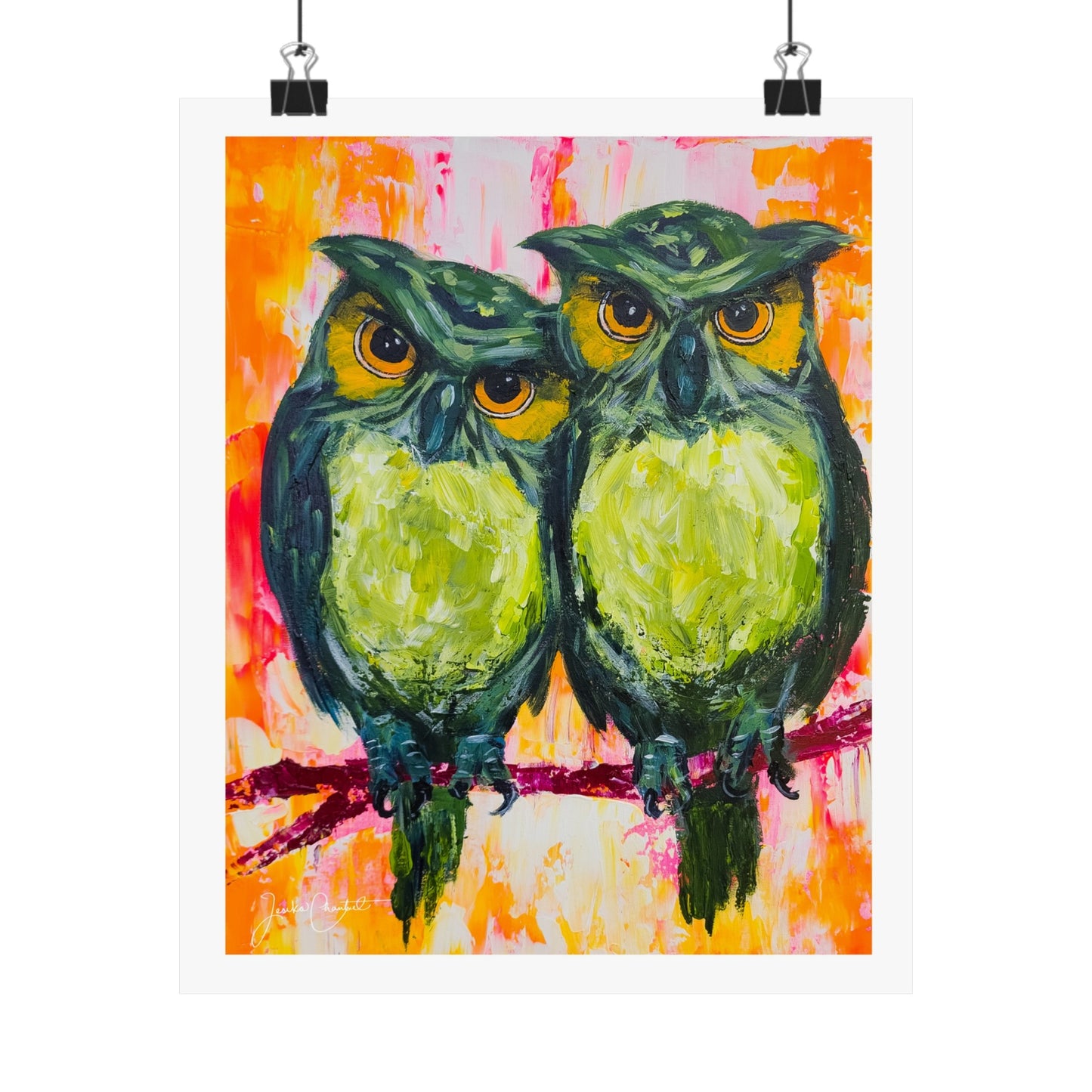 "A Pair of Green Hooters" Fine Art Print