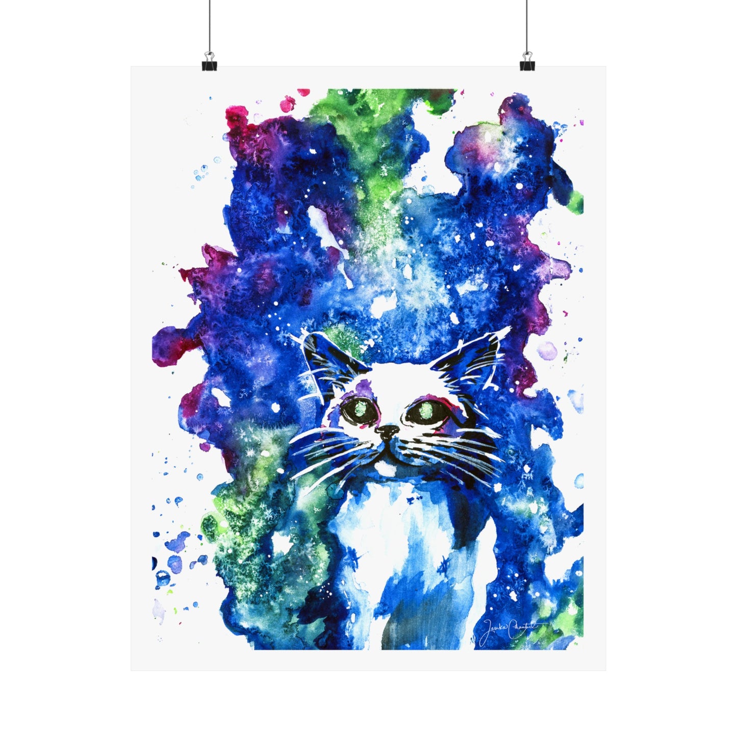 "Milky Way Galaxy Cat" Fine Art Print