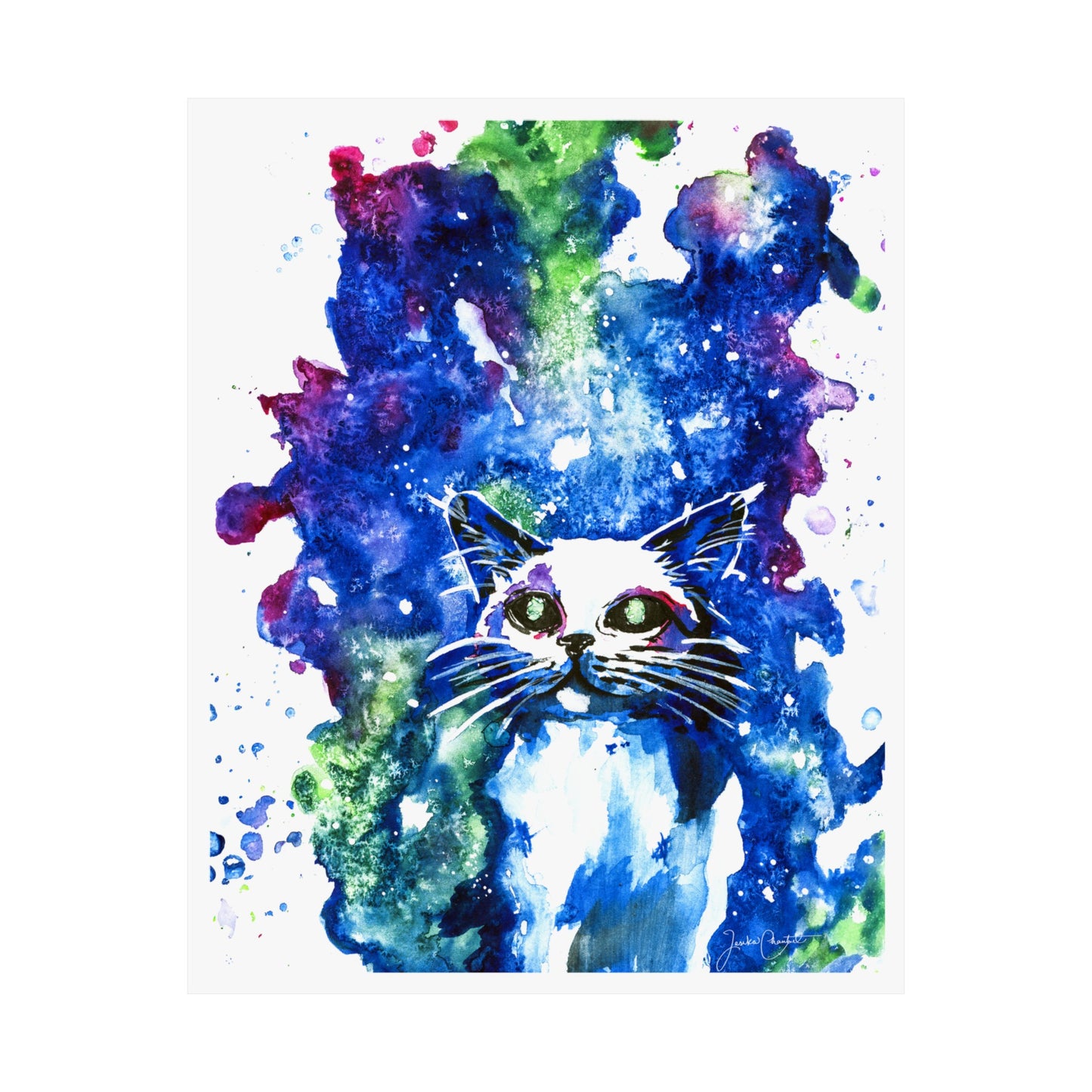 "Milky Way Galaxy Cat" Fine Art Print