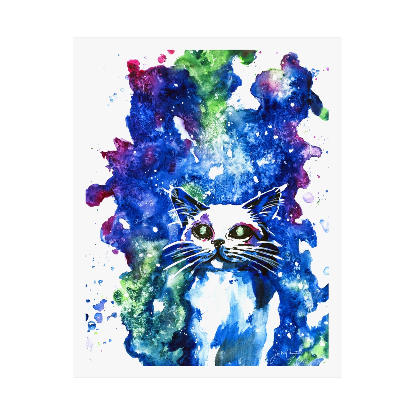 "Milky Way Galaxy Cat" Fine Art Print