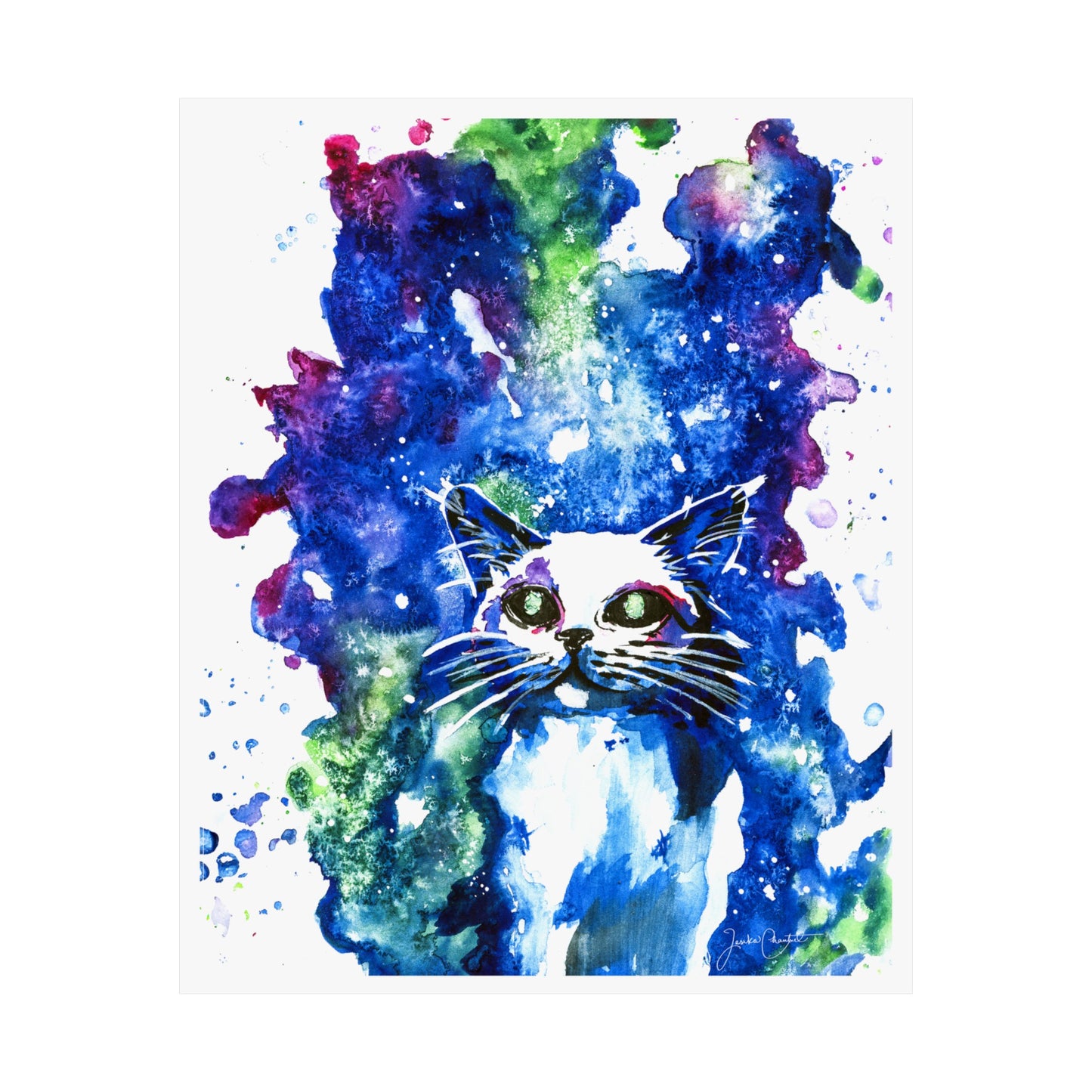 "Milky Way Galaxy Cat" Fine Art Print
