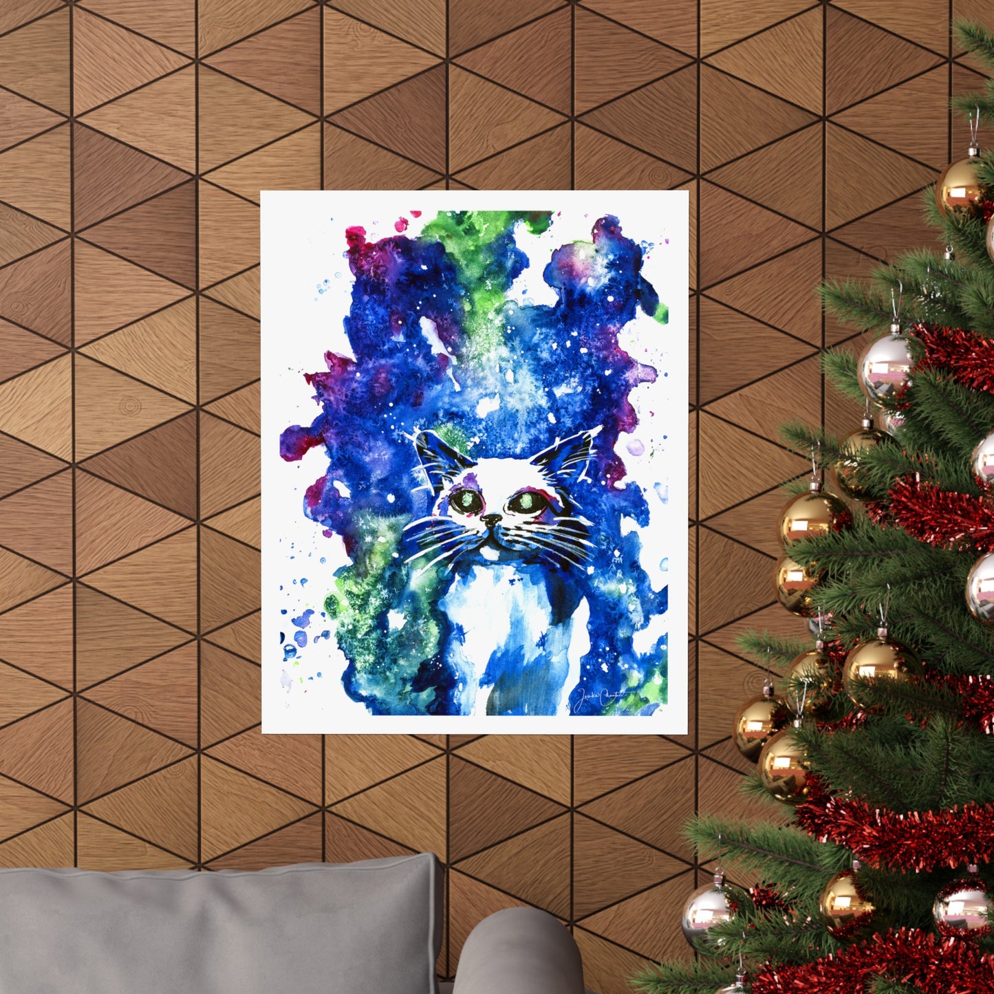 "Milky Way Galaxy Cat" Fine Art Print