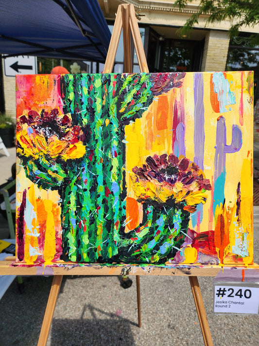 "Cactus Kisses" Art64 2025 Round 2 Original Painting