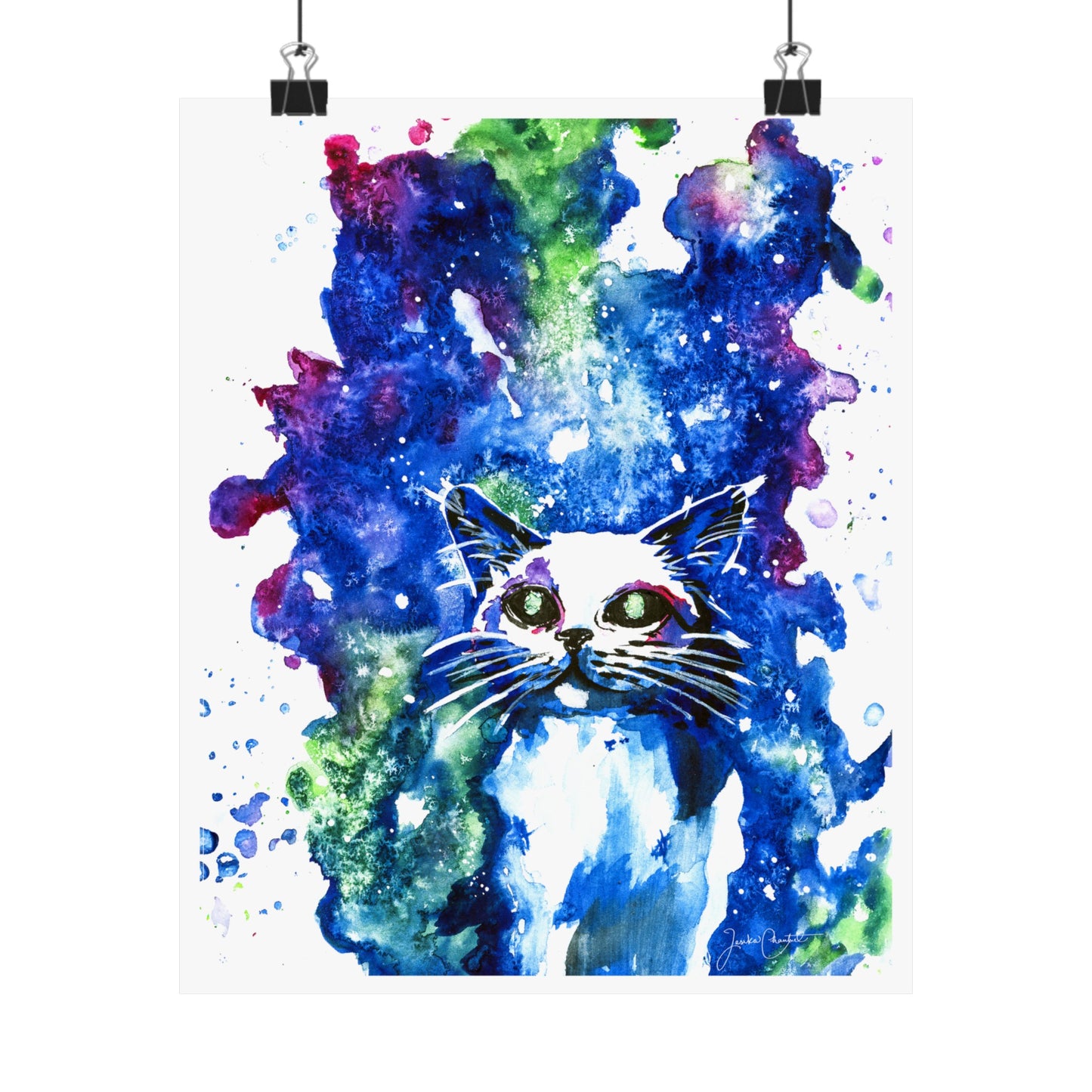 "Milky Way Galaxy Cat" Fine Art Print