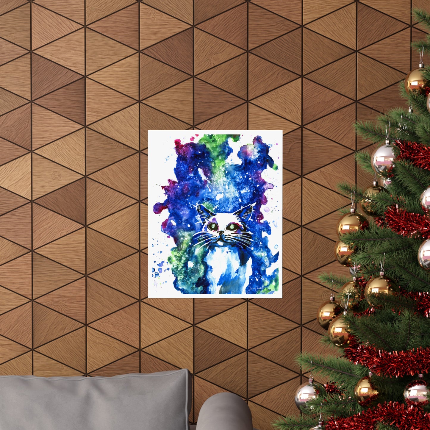 "Milky Way Galaxy Cat" Fine Art Print